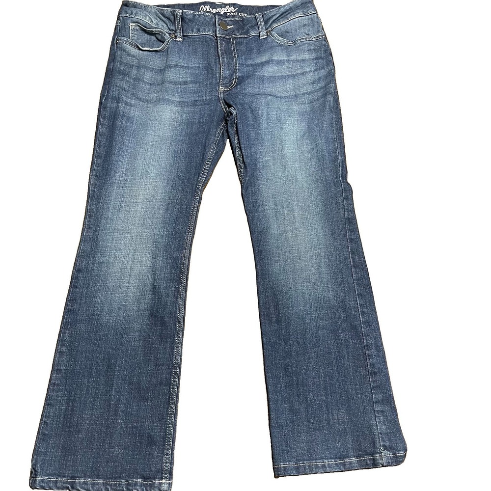 Wrangler Women's Juniors Bootcut Jeans Sz W15 L30 Blue Stretch Denim Mid Rise